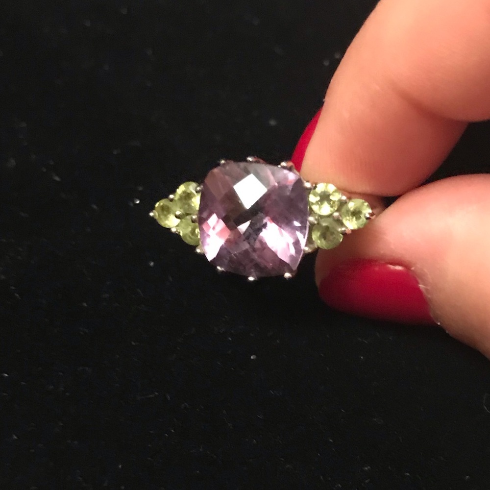 Sterling Silver amethyst ring, size 8